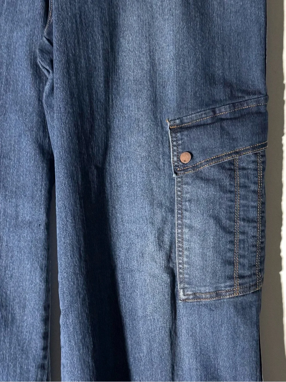 Democracy SkyRise Absolution Wide Leg Jeans Cargo Mid Blue Wash Size 14 - Picture 4 of 11